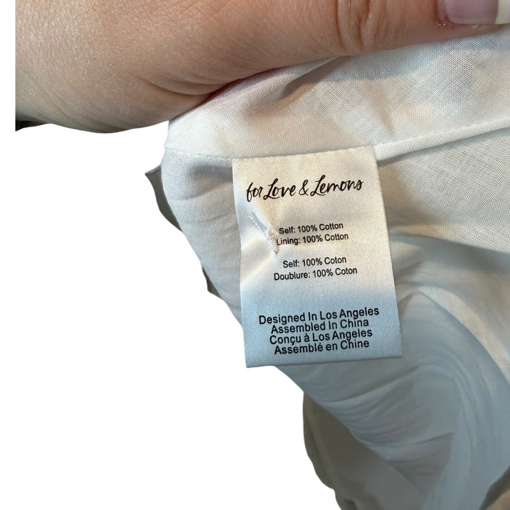 NWT For Love & Lemons Tea Time Poplin Bustier Mini Dress White Floral Medium - Picture 9 of 11